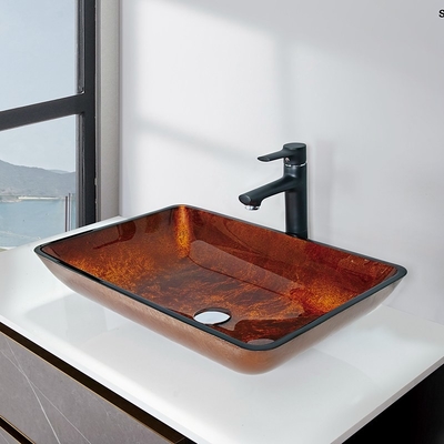 la progettazione rettangolare del contatore del piano d'appoggio del lavabo di piano d'appoggio di 110mm ha temperato il vetro