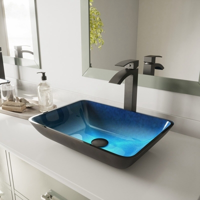 Il bagno rettangolare del bacino di mano del lavaggio del turchese affonda il supporto superiore