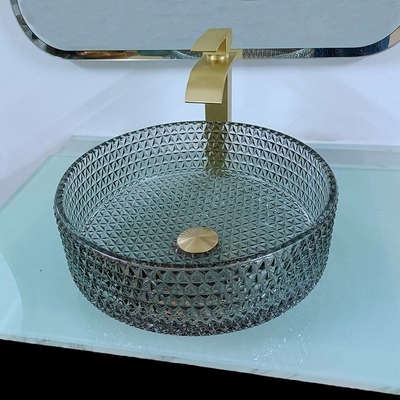 Altezza di vetro del piano d'appoggio del nero del lavabo del controsoffitto moderno 120mm artistica