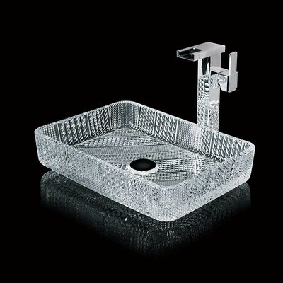 Bagno lavandino quadrato cristallino 460mm 330mm 105mm lavandino a mano