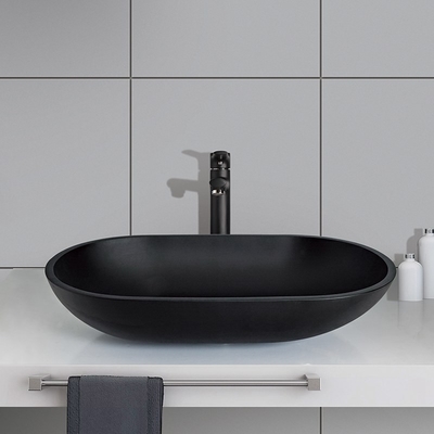 Anti rivestimento della ruggine della nave del bagno ovale nero del lavandino