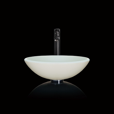 Il bianco ha temperato il giro profondo di altezza di lunghezza 132mm del controsoffitto 380mm della ciotola di vetro del bacino