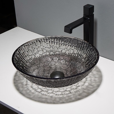 Moderno laccato di Crystal Wash Basins Black Round del Governo d'angolo progettato