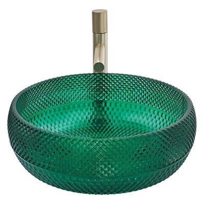 La nave di vetro montata controsoffitto affonda Crystal Bathroom Wash Wash Basin
