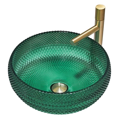 Il giro europeo di stile ha modellato il colore di vetro di Crystal Bathroom Wash Sinks Green dei bacini della nave