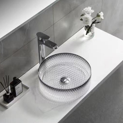 Lavabo di vetro del nero di pendenza che fonde sotto pressione Crystal Bathroom Vanity Sink