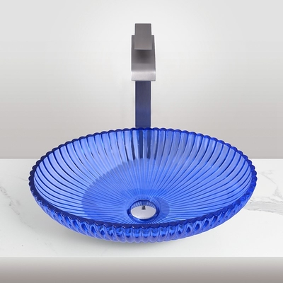Lavabo in vetro alla moda con 1 foro 12 mm di spessore lavelli da bagno verniciati trasparenti