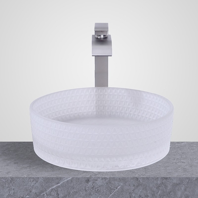 Lavabo da parete in vetro acido opaco per lavabo da appoggio lavelli da appoggio 24 mesi di garanzia