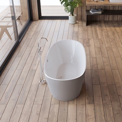 Matt Grigio vasca da bagno in piedi acrilica di forma ovale Bagno di immersione 1700*800mm