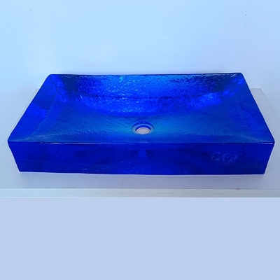 Bagno di vetro vetrato vasche da bagno colore blu cielo 40 kg pesante lavandini