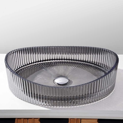 Moderno Ingot Glass Wash Bowl costruito con processo di produzione di fusione a stiro