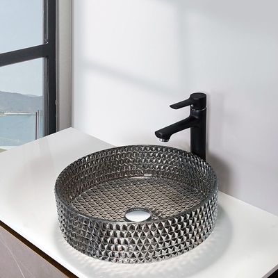 Lavandino cromato del controsoffitto di vanità di Crystal Sink Bowl Elegant Bathroom di rivestimento