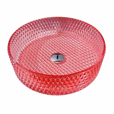 Lavandini della nave del bagno del bacino di Crystal Glass Red Hand Wash