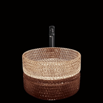 Ciotola indipendente del lavandino del bagno di colore del tè di Diamond Vanity Counter Wash Basin