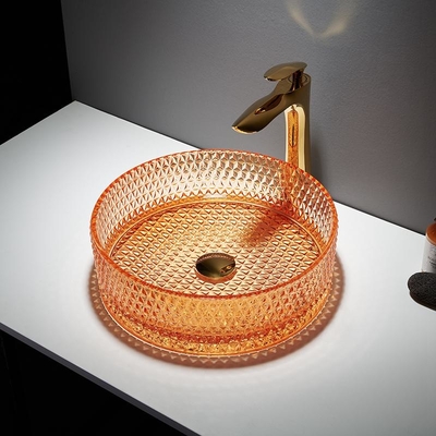 Il lavandino della nave del bagno lancia lavabo di qualità superiore del contatore del piano d'appoggio di progettazione di vetro dell'Italia