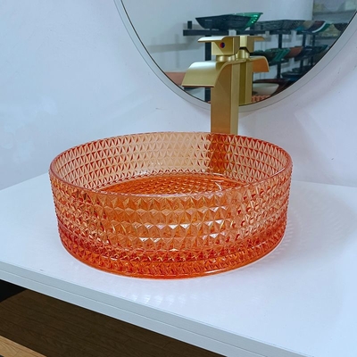 Il lavandino della nave del bagno lancia lavabo di qualità superiore del contatore del piano d'appoggio di progettazione di vetro dell'Italia