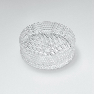 ciotola trasparente a 15,5 pollici di Crystal Round Bathroom Sink Basin del lavabo della mano del piano d'appoggio di 12mm