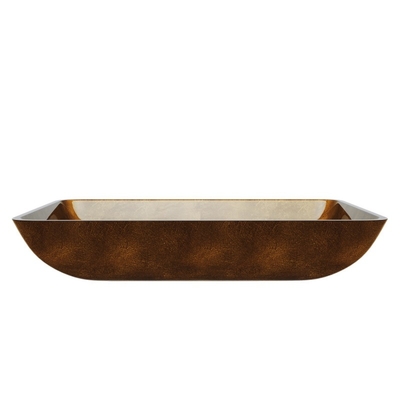 Dimensione standard ruggine temperata pulita facile del lavabo di piano d'appoggio di Brown del lavandino di vetro della nave