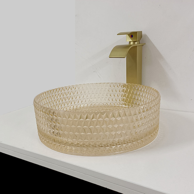 Bagno Crystal Diamond Art del cilindro di Champagne Glass Vanity Sink Bowl