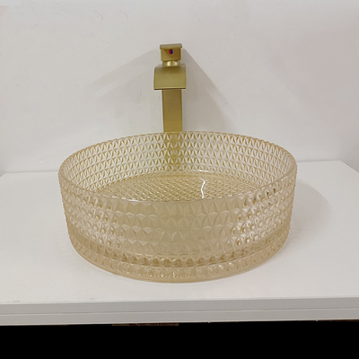 Bagno Crystal Diamond Art del cilindro di Champagne Glass Vanity Sink Bowl