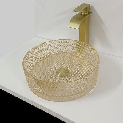 Bagno Crystal Diamond Art del cilindro di Champagne Glass Vanity Sink Bowl