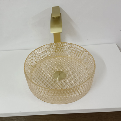 Bagno Crystal Diamond Art del cilindro di Champagne Glass Vanity Sink Bowl