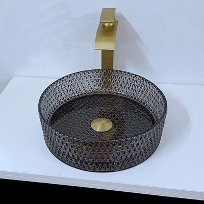 Lavandino trasparente chiaro Diamond Crystal del bagno dei bacini di vetro moderni della nave chiaro