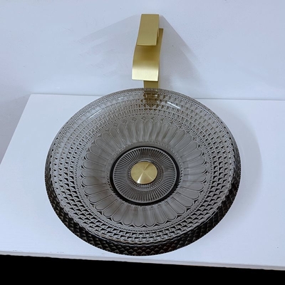 Lavabo basso trasparente moderno intorno al bagno nero del lavandino della ciotola di 19mm