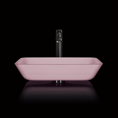 Vetro temperato rettangolare Matt acido del bagno dei bacini rosa del controsoffitto