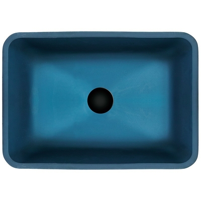 Rettangolo blu indurito del lavandino blu della ciotola di vetro sopra la lunghezza di contro 460mm