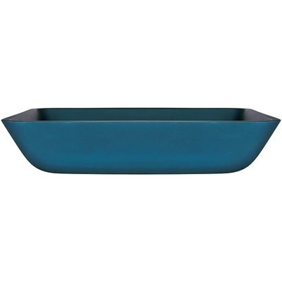 Rettangolo blu indurito del lavandino blu della ciotola di vetro sopra la lunghezza di contro 460mm