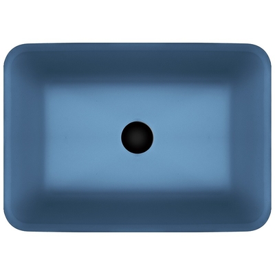 Lavandino fatto a mano Matt Vessel Light Blue Vanity del vetro temperato rettangolare