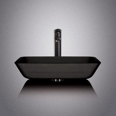 Bacino grigio acido del ripiano del nero 20inch di Matt Tempered Glass Sink Dark rettangolare