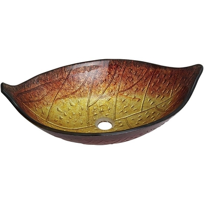 la foglia del lavandino 180mm del bagno del classico di 12mm modella il rame ovale dell'oro del lavabo del piano d'appoggio di forma