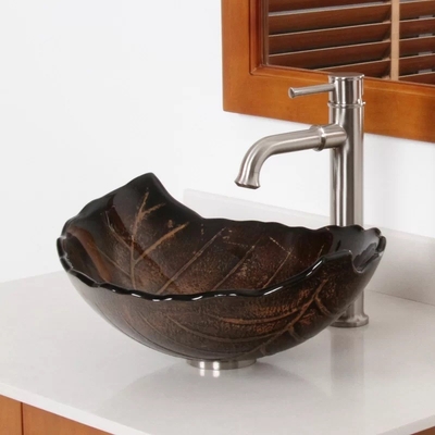 disegni fusa del lavabo del controsoffitto di 180mm 12mm Brown e della mano caldi spessi a forma di foglia