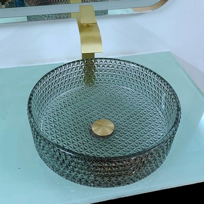 Altezza di vetro del piano d'appoggio del nero del lavabo del controsoffitto moderno 120mm artistica