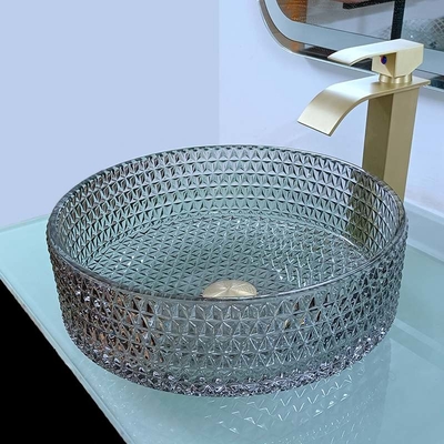 Altezza di vetro del piano d'appoggio del nero del lavabo del controsoffitto moderno 120mm artistica