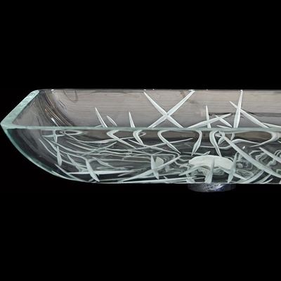 CNC che incide il Super Clear resistente del graffio rettangolare del ripiano dei lavabi del bagno