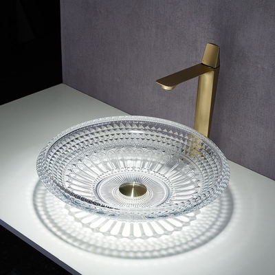 Ciotola del lavabo del bagno sopra contro 450mm Crystal Clear Artistic