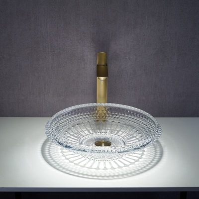 Ciotola del lavabo del bagno sopra contro 450mm Crystal Clear Artistic