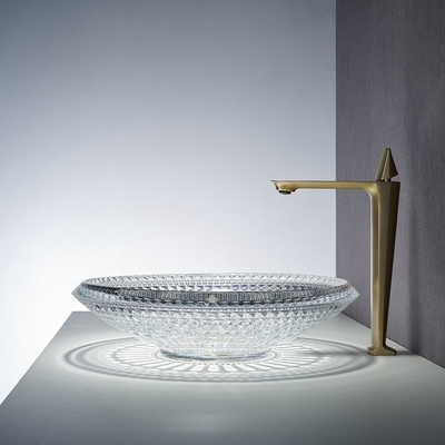 Ciotola del lavabo del bagno sopra contro 450mm Crystal Clear Artistic