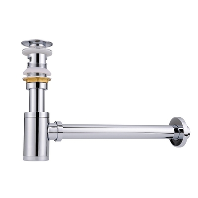 Sifone rotondo residuo cromato dello scolo di lavandino del bagno della trappola del lavandino d'argento