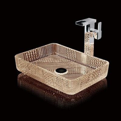 La nave rettangolare profonda affonda il bagno Crystal Light Tea Color