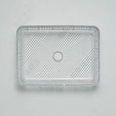 Piano d'appoggio di vetro rettangolare del lavabo Crystal Clear a 12 pollici