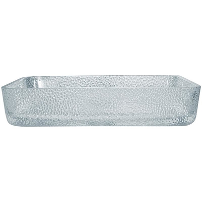 330mm 460mm Bagno Vasca da lavaggio Tavolo in alto vetro poco profondo Fusione a fuso cristallino chiaro
