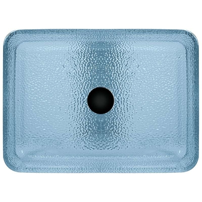 Il colore blu di rettangolo del ripiano del bacino dell'acqua di vetro moderna del bagno ha laccato