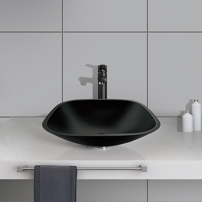 Il nero acido del piano d'appoggio di Matt Square Bowl Bathroom Sink ha temperato l'anti controsoffitto di vetro della ruggine