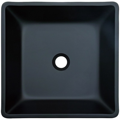 La toilette Matt Black Basin Square Vessel affonda il vetro temperato 400mm