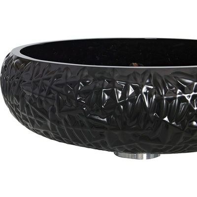 lavandino nero della nave del bagno di altezza di 440mm intorno a Crystal Ball Shape esteriore laccato