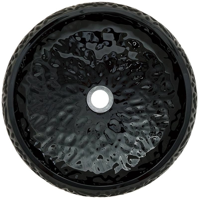 lavandino nero della nave del bagno di altezza di 440mm intorno a Crystal Ball Shape esteriore laccato